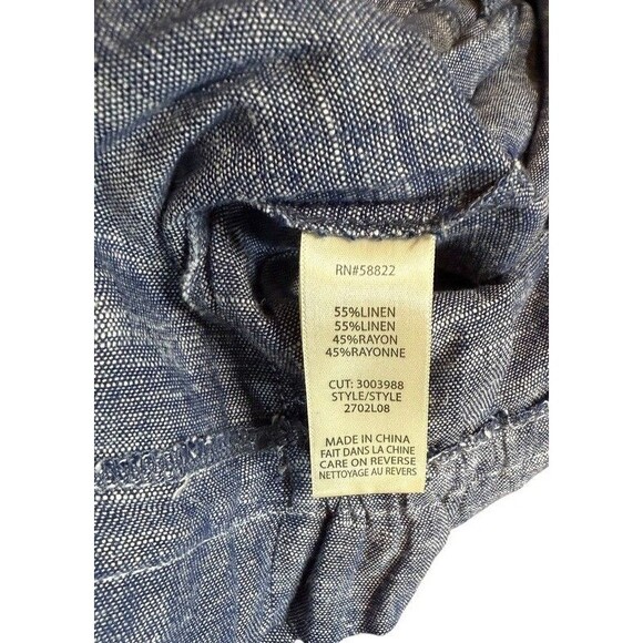 Max Studio Linen Pants Womens Size Small Paperbag Belted Waist Wide Leg Cropped - Picture 4 of 8